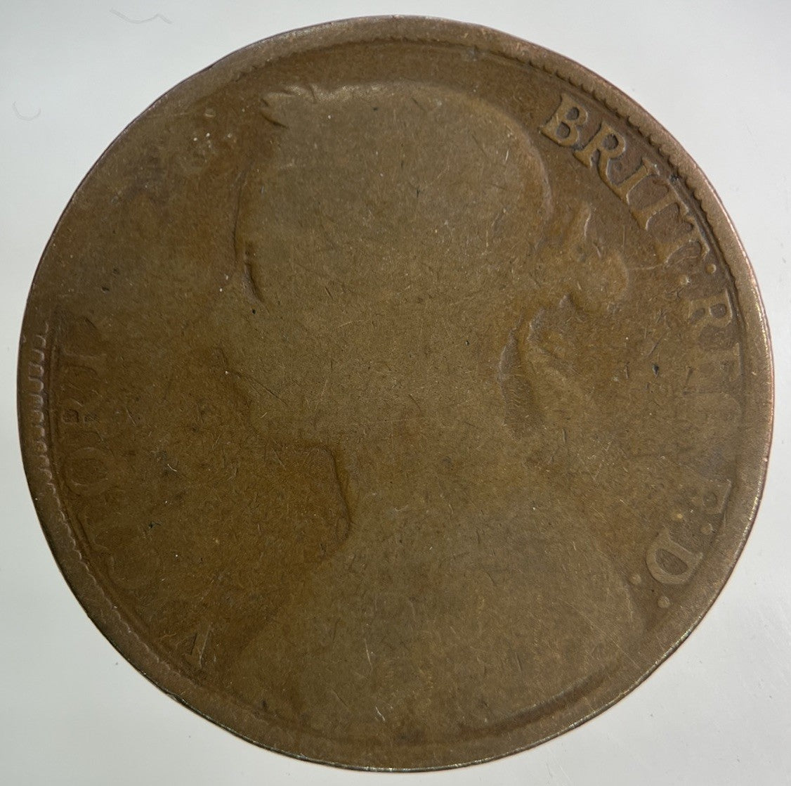 1885 Victoria One Penny Coin | Worn Grade
