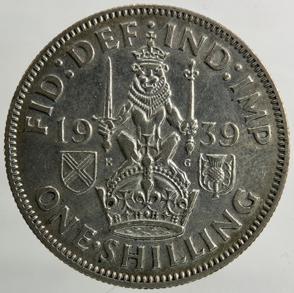 1939 George VI Shilling Silver Coin | Fine Collectable Grade