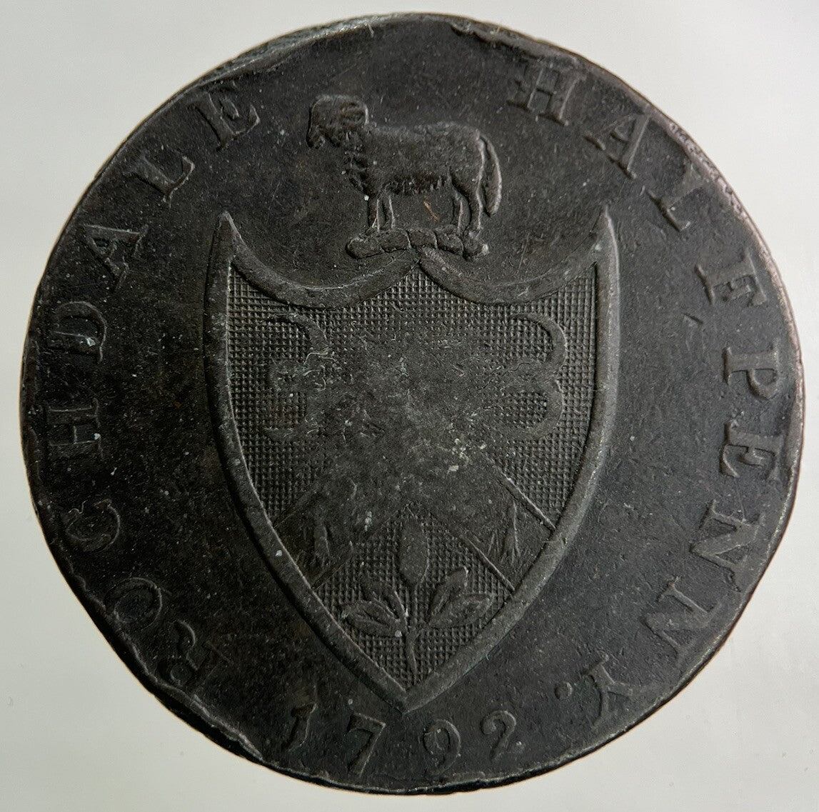 1792 Rochdale Half - Penny Token Coin | Fine Collectable Grade