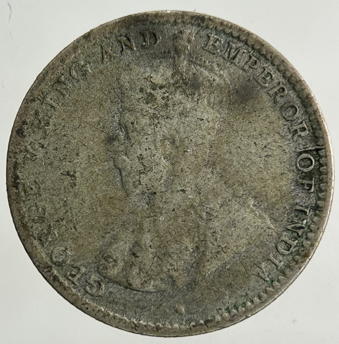 1925 Ceylon 10 Cents Silver Coin | Fair Grade