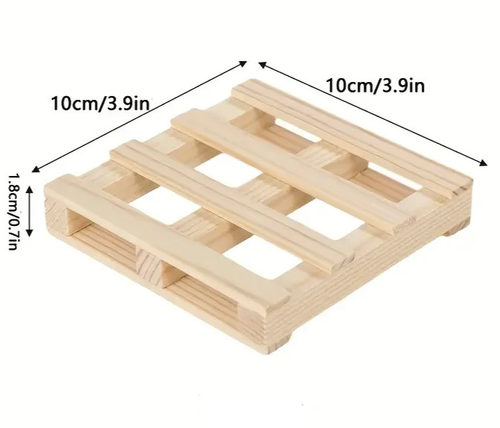 4 x Mini Wood Pallet Stack - able Coasters for Hot and Cold Drinks Gift UK