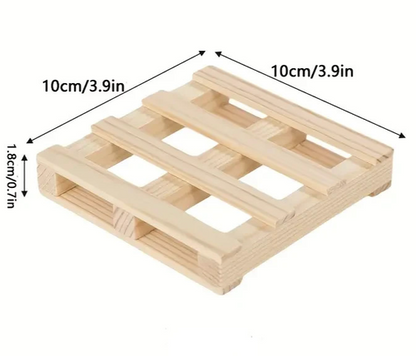4 x Mini Wood Pallet Stack - able Coasters for Hot and Cold Drinks Gift UK