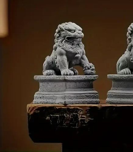 Chinese Stone Lion Pixiu Stone Statue Home Figurine Sculpture Gift UK