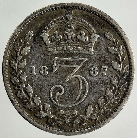 1887 Victoria Threepence Silver Coin | Fine Collectable Grade