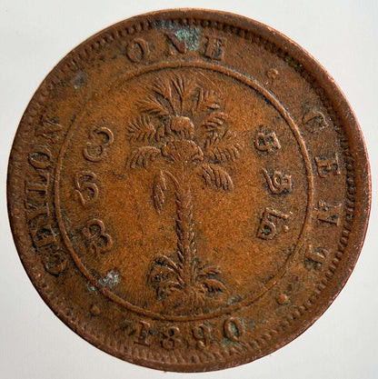 1890 Ceylon 1 One Cent Coin | Collectable Grade | a2104
