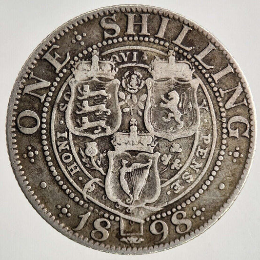 1898 Victoria Shilling Silver Coin | Fine Collectable Grade Classic World Coins