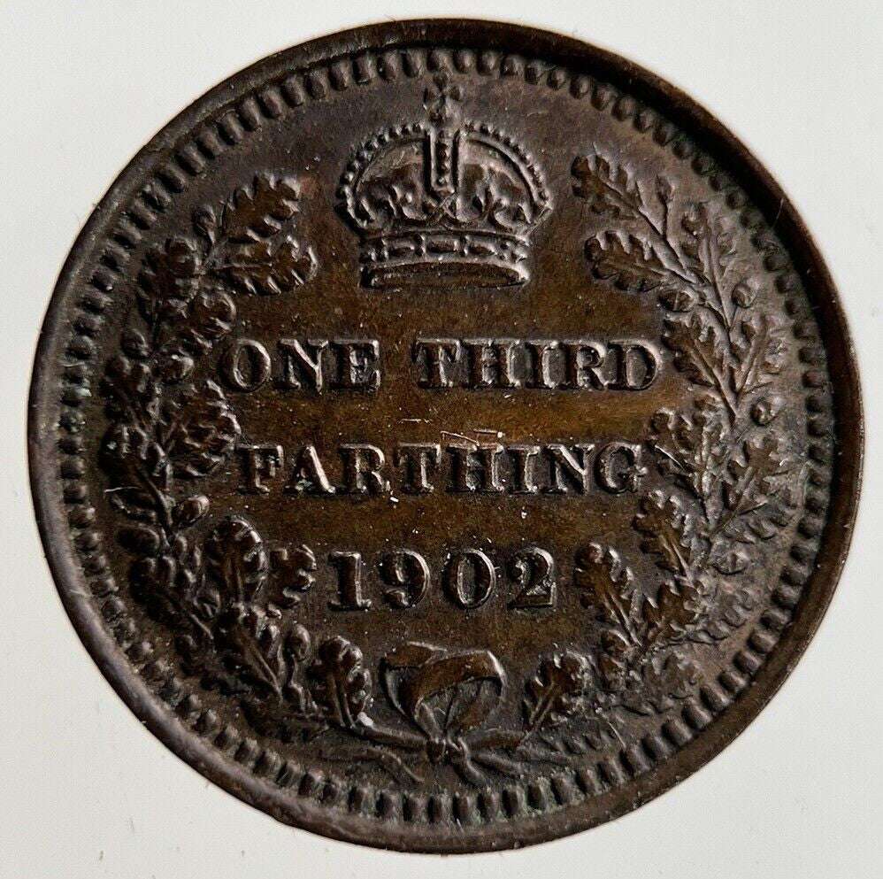 1902 Edward VII One Third Farthing 1/3 Coin | Very High Grade