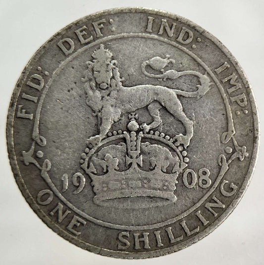 1908 Edward VII Shilling Silver Coin | Fine Collectable Grade Classic World Coins