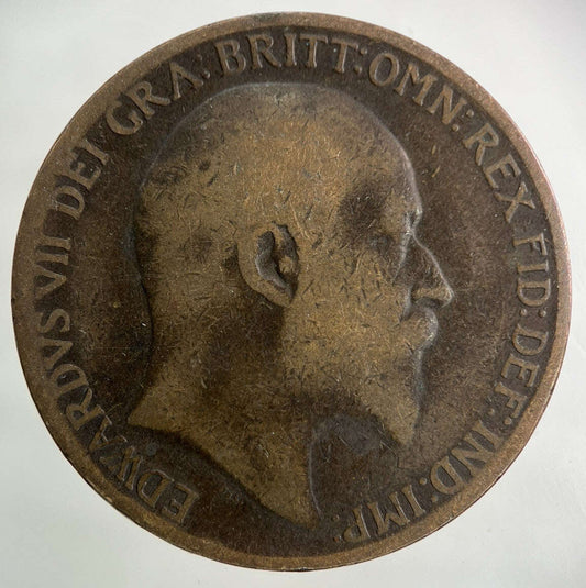 1910 Edward VII One Penny Coin | Collectable Grade Classic World Coins