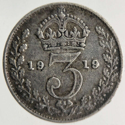 1919 George V Threepence Silver Coin | Fine Collectable Grade Classic World Coins