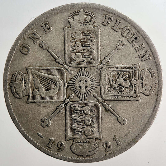 1921 George V Florin British Silver Coin | Fine Collectable Grade | a6366 Classic World Coins