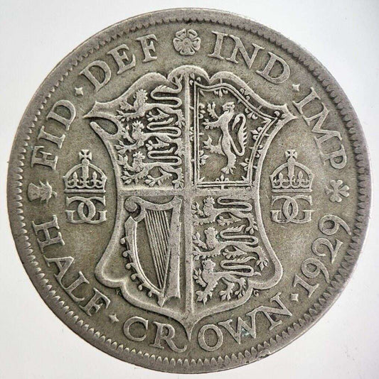 1929 George V Half - Crown Silver Coin | Fine Collectable Grade
