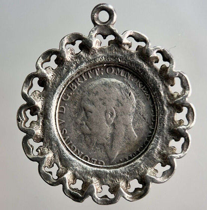 1931 George V Threepence Silver Coin Amulet Pendant | Collectable Grade | a3218
