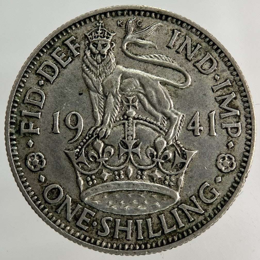 1941 George VI Shilling Silver Coin | Fine Collectable Grade