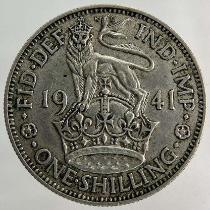 1941 George VI Shilling Silver Coin | Fine Collectable Grade