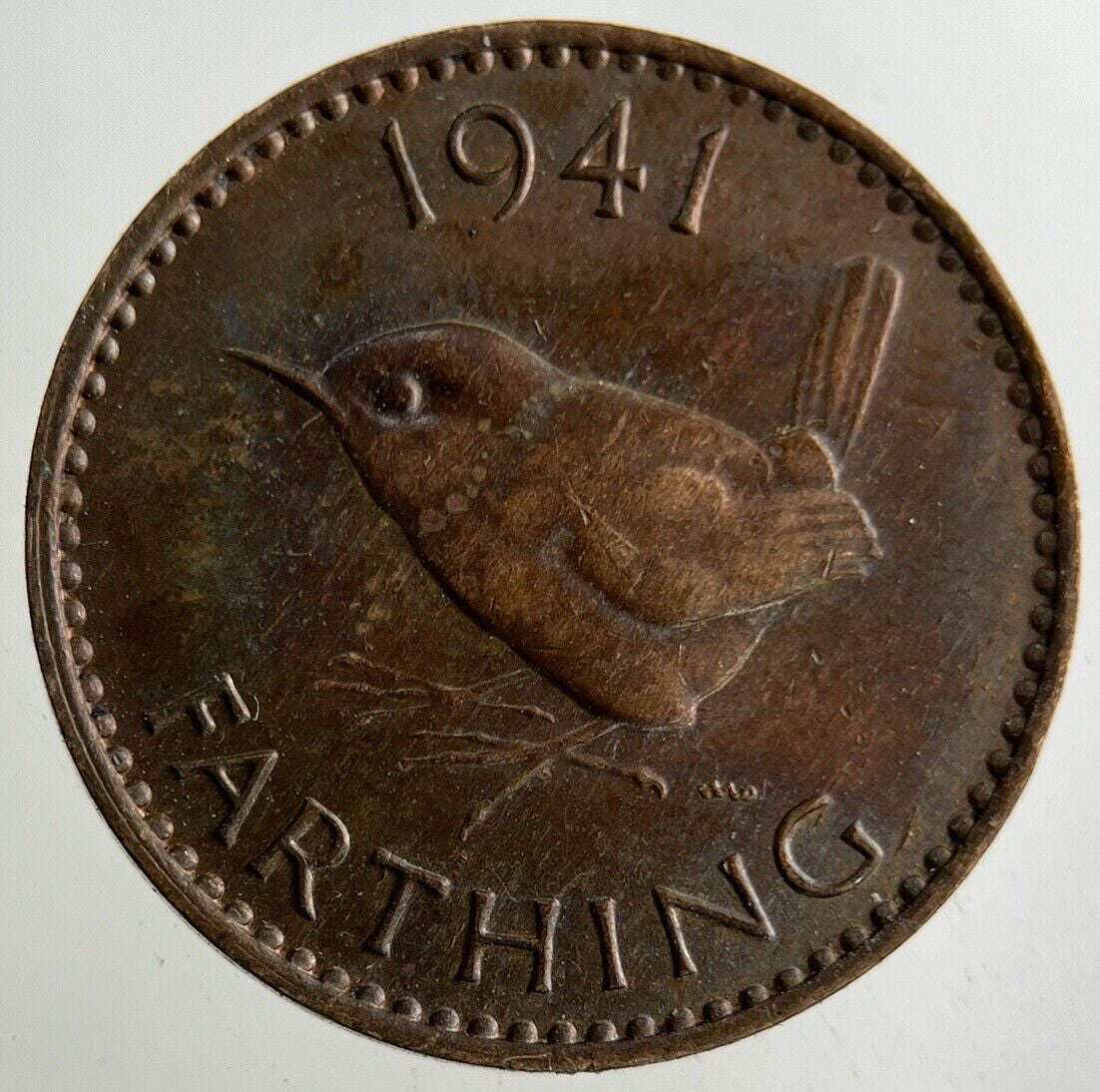1941 George VI Wren Farthing Coin | Very High Grade Classic World Coins