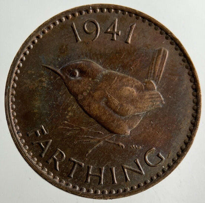 1941 George VI Wren Farthing Coin | Very High Grade Classic World Coins