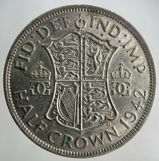 1942 George VI Half - Crown Silver Coin | Very High Grade