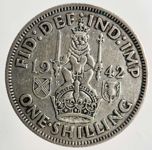1942 George VI Shilling Silver Coin | Fine Collectable Grade Classic World Coins