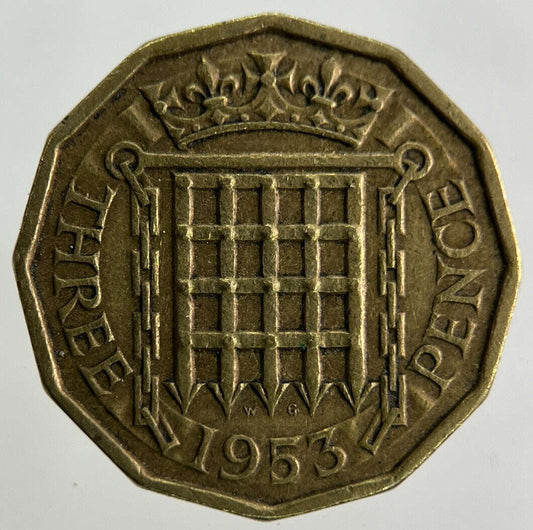 1953 Elizabeth II 2nd Brass Threepence Coin | Fine Collectable Grade Classic World Coins
