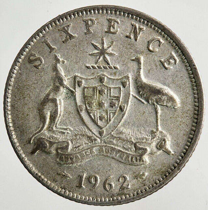 1962 Australia Sixpence Silver Coin | Fine Collectable Grade Classic World Coins