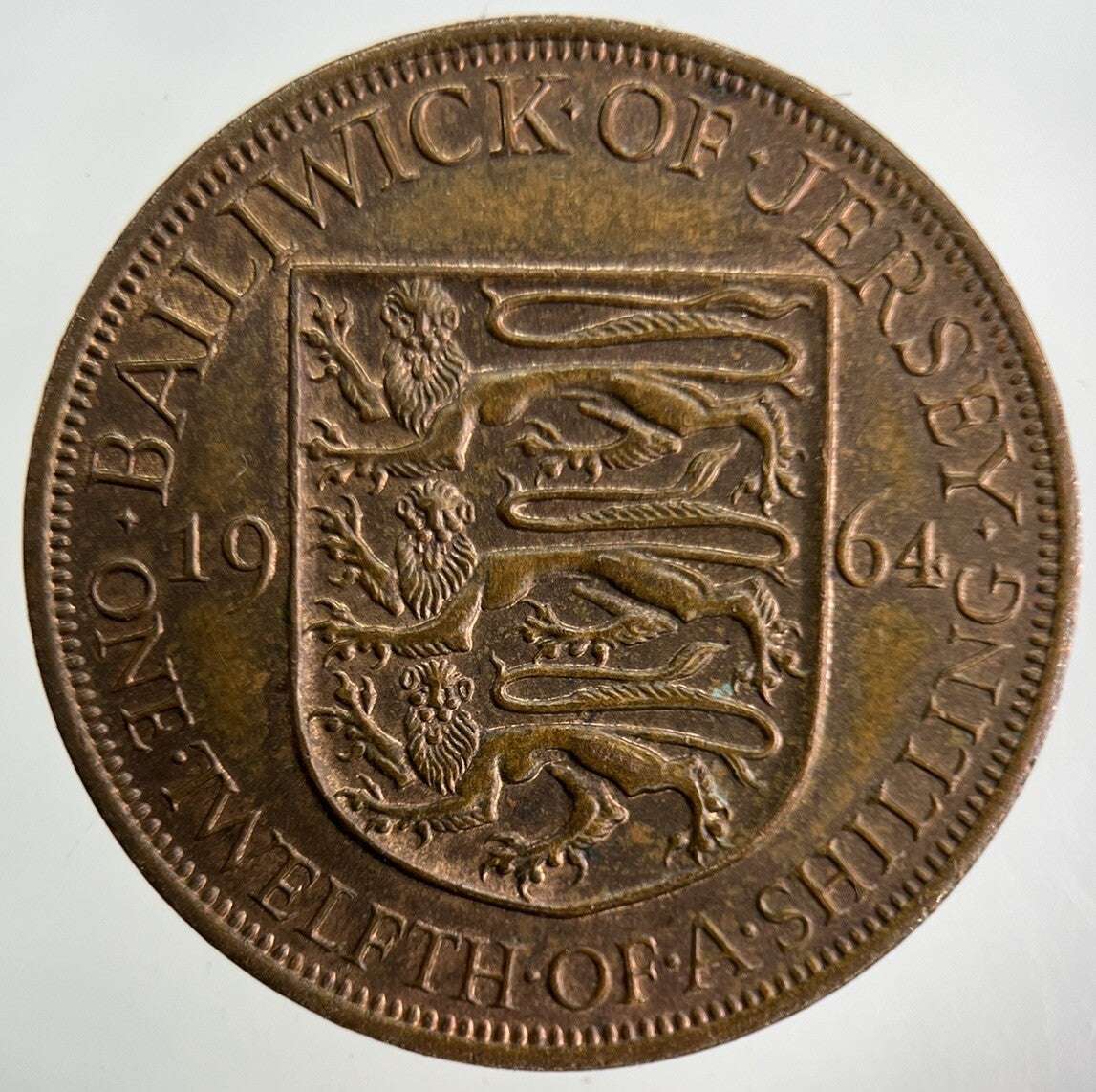 1964 Jersey 1/12 One Twelfth Of A Shilling Coin | Fine Collectable Grade