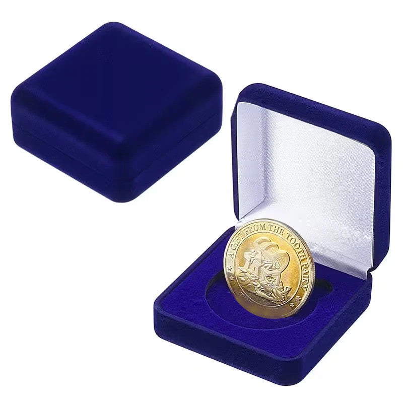 1 x Coin / Medal Display Blue Velvet Storage Protective Box + 40mm Coin Capsule