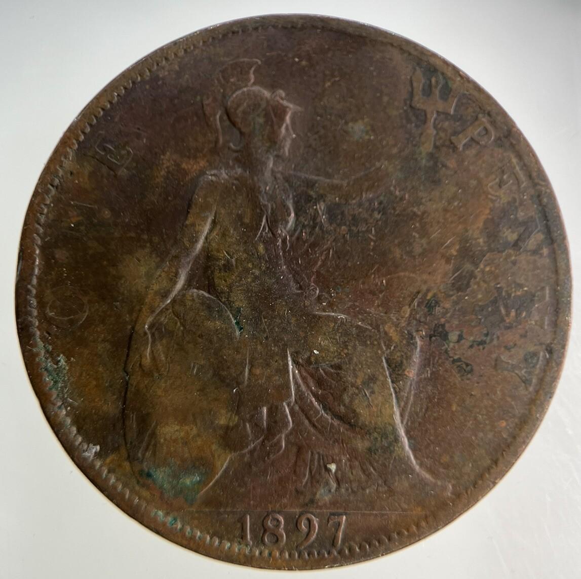 1897 Victoria One Penny Coin | Collectable Grade