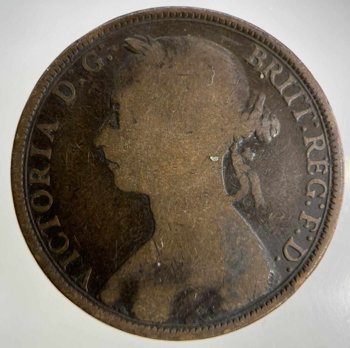 1891 Victoria One Penny Coin | Collectable Grade