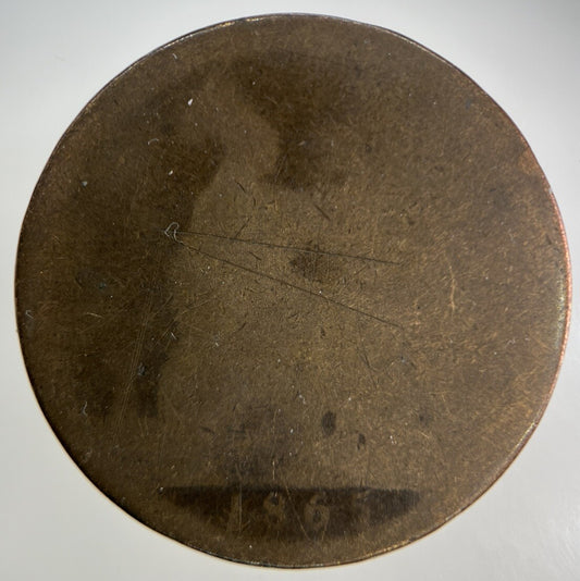 1865 Victoria One Penny Coin | Fair Grade