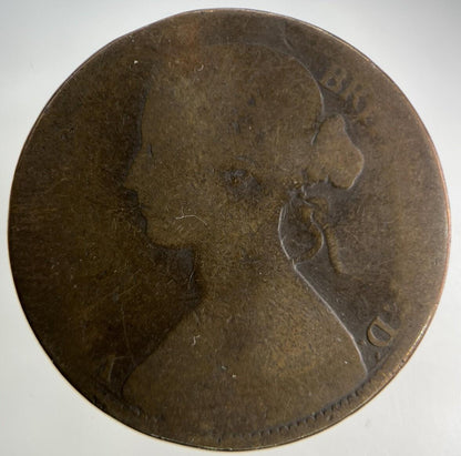 1862 Victoria One Penny Coin | Fair Grade