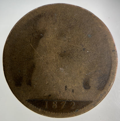 1872 Victoria One Penny Coin | Fair Grade