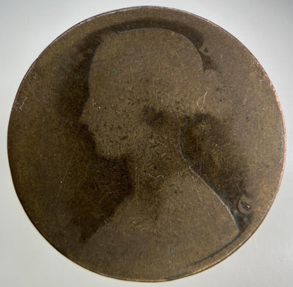 1872 Victoria One Penny Coin | Fair Grade