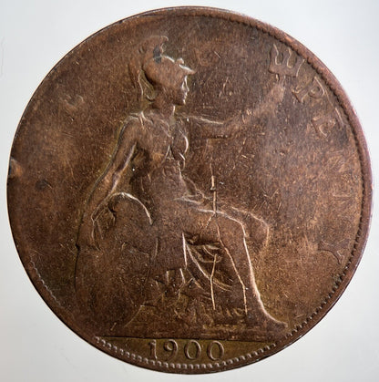 1900 Victoria One Penny Coin | Fair Grade | a3242