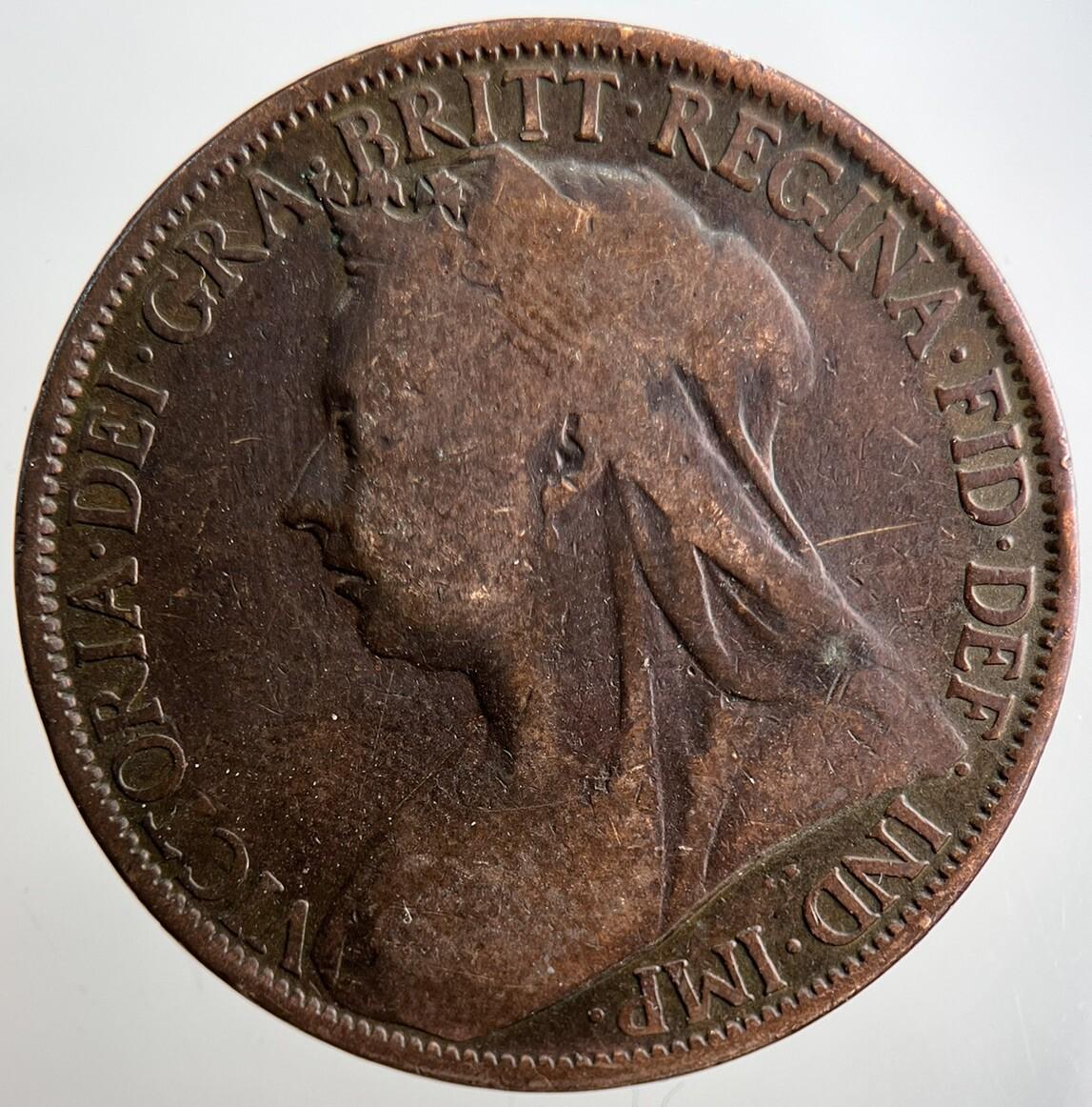 1900 Victoria One Penny Coin | Fair Grade | a3242