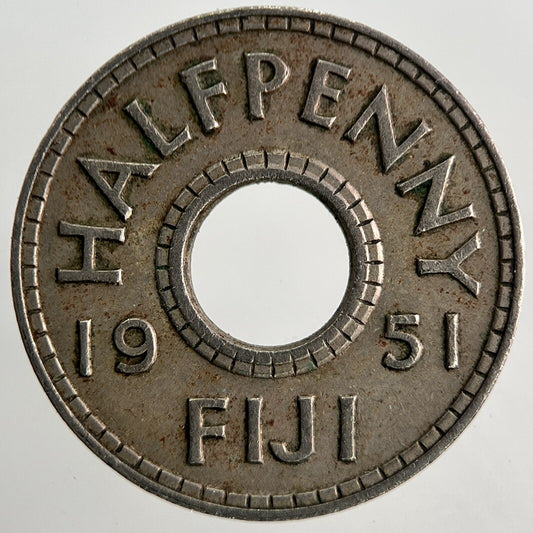 1951 Fiji Half-Penny Coin | Fine Collectable Grade | a9508