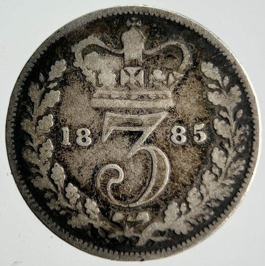 1885 Young Head Victoria Threepence Silver Coin | Collectable Grade | a4053