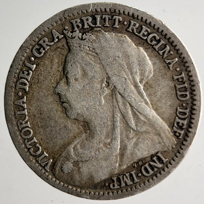 1901 Veiled Head Victoria Threepence Silver Coin | Collectable Grade | a4035