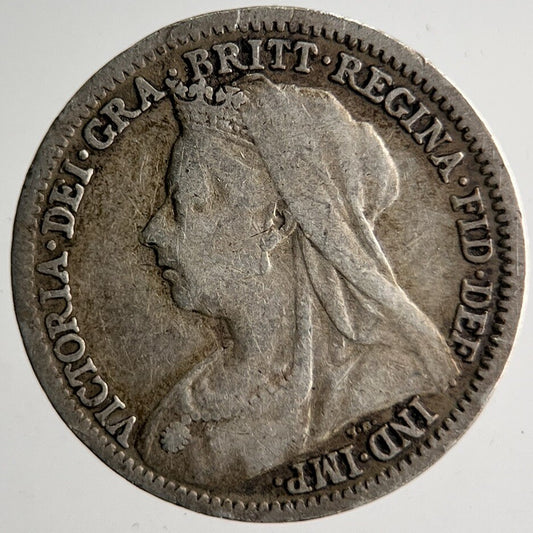1901 Veiled Head Victoria Threepence Silver Coin | Collectable Grade | a4035