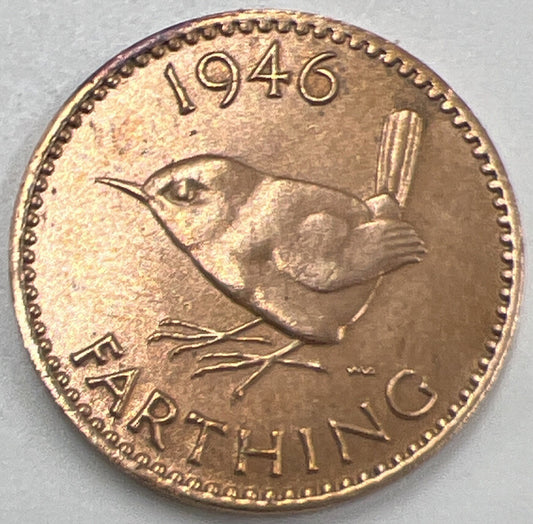 1946 Farthing | British Copper Coin | Extra Fine Grade | a396