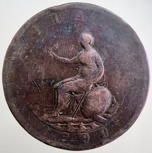 1799 George 3rd III Half-Penny British Coin | Collectable Grade | a7515