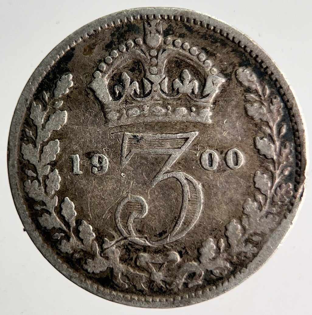 1900 Veiled Head Victoria Threepence Silver Coin | Collectable Grade | a4031