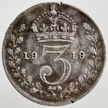 1919 George V Threepence Silver Coin | Fine Collectable Grade