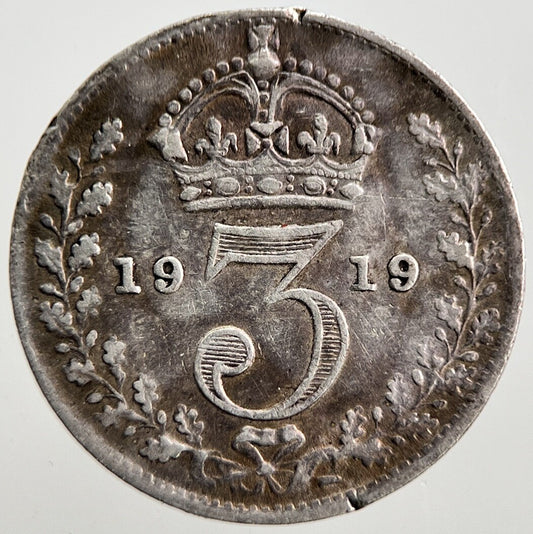 1919 George V Threepence Silver Coin | Fine Collectable Grade
