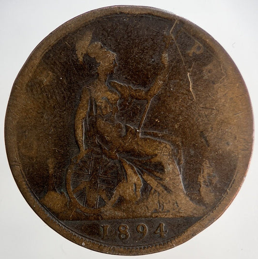 1894 Victoria One Penny Coin | Collectable Grade | a8933