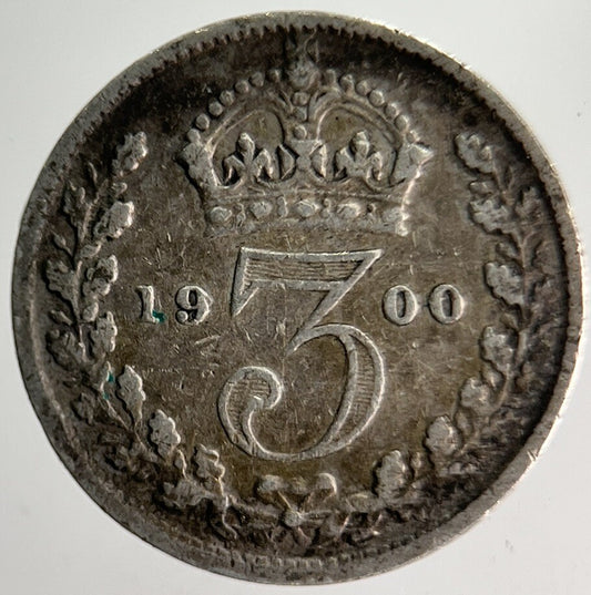1900 Veiled Head Victoria Threepence Silver Coin | Collectable Grade | a4011