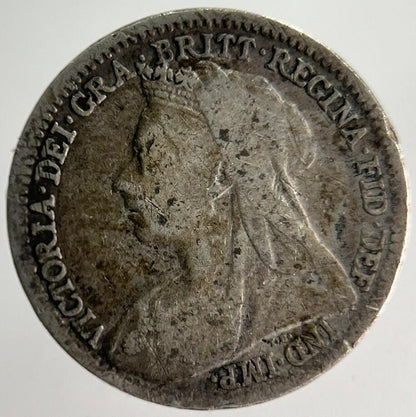 1900 Veiled Head Victoria Threepence Silver Coin | Collectable Grade | a4011