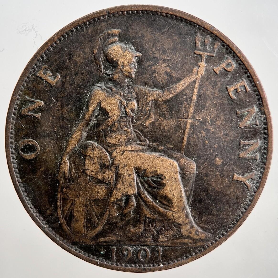 1901 Veiled Head Victoria One Penny Coin | Collectable Grade