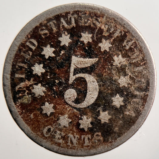 US USA III Shield 5 Cent Nickel Coin | Fair Grade | a3595