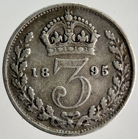 1895 Veiled Head Victoria Threepence Silver Coin | Collectable Grade | a4015